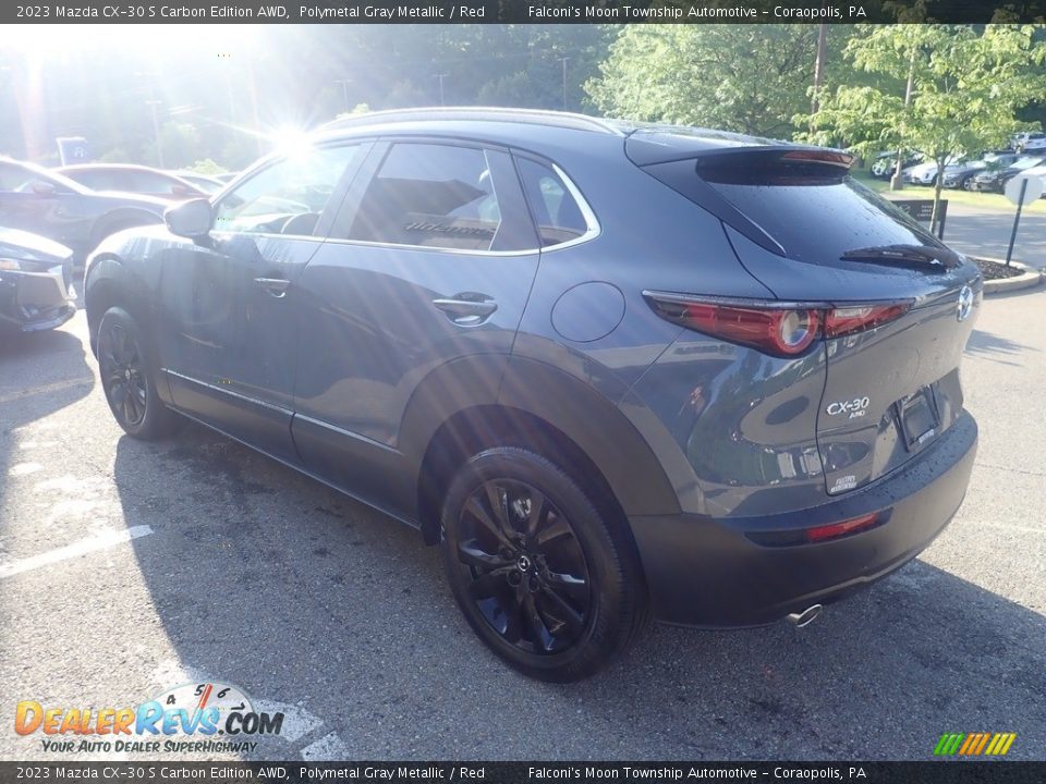 2023 Mazda CX-30 S Carbon Edition AWD Polymetal Gray Metallic / Red Photo #5