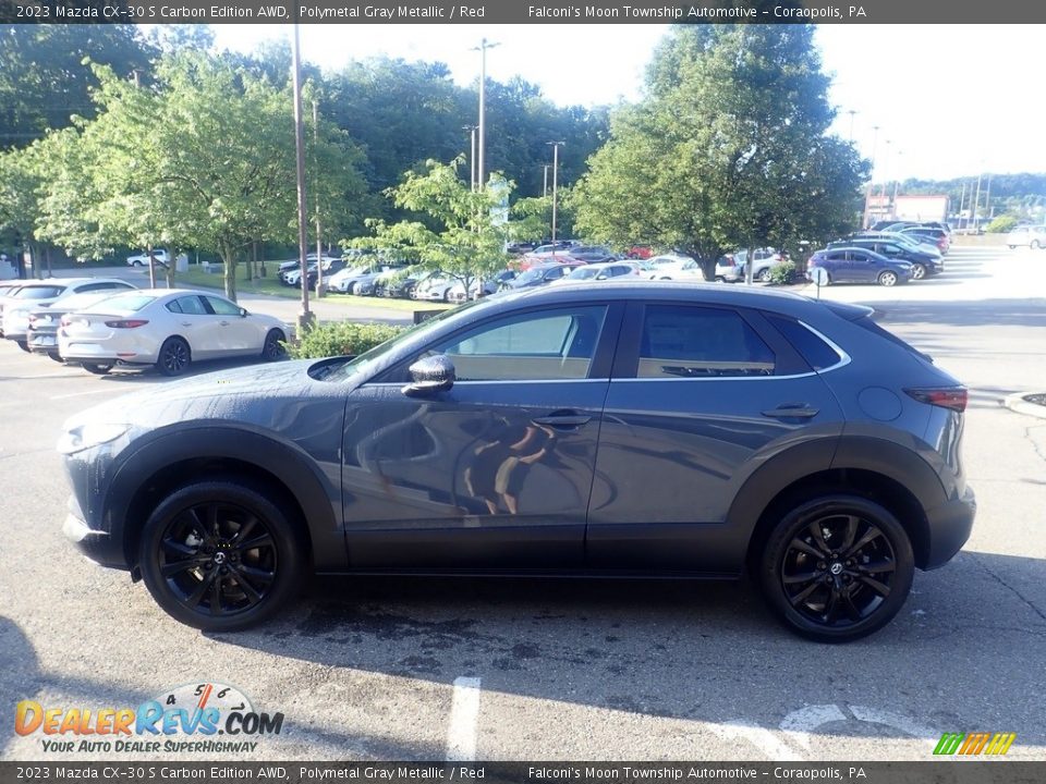 2023 Mazda CX-30 S Carbon Edition AWD Polymetal Gray Metallic / Red Photo #6