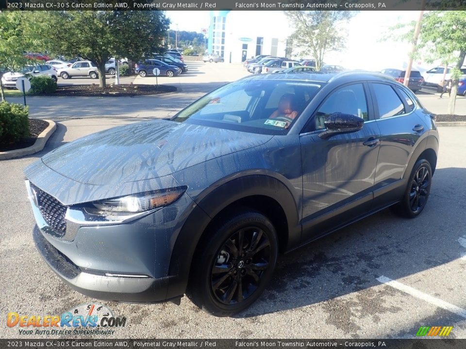 2023 Mazda CX-30 S Carbon Edition AWD Polymetal Gray Metallic / Red Photo #7