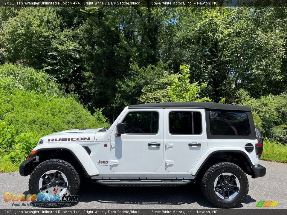 2021 Jeep Wrangler Unlimited Rubicon 4x4 Bright White / Dark Saddle/Black Photo #1