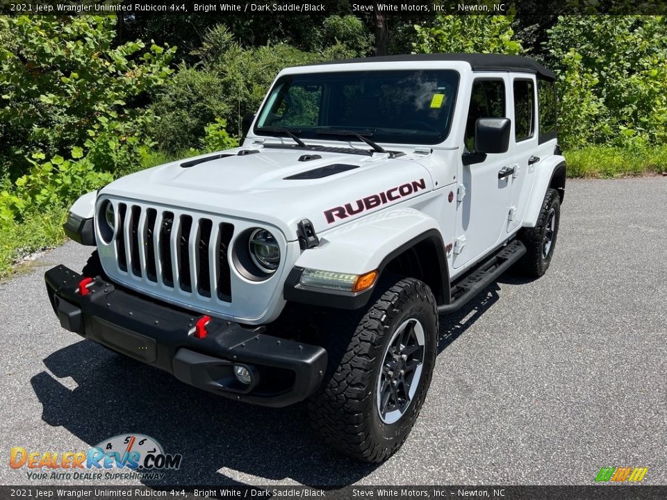 2021 Jeep Wrangler Unlimited Rubicon 4x4 Bright White / Dark Saddle/Black Photo #3