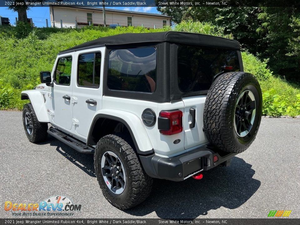 2021 Jeep Wrangler Unlimited Rubicon 4x4 Bright White / Dark Saddle/Black Photo #9