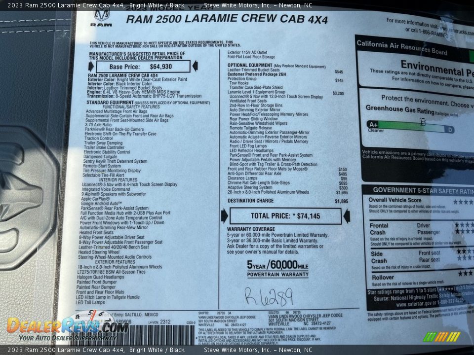 2023 Ram 2500 Laramie Crew Cab 4x4 Bright White / Black Photo #32