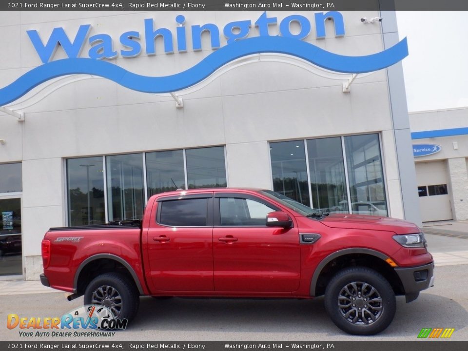 2021 Ford Ranger Lariat SuperCrew 4x4 Rapid Red Metallic / Ebony Photo #2