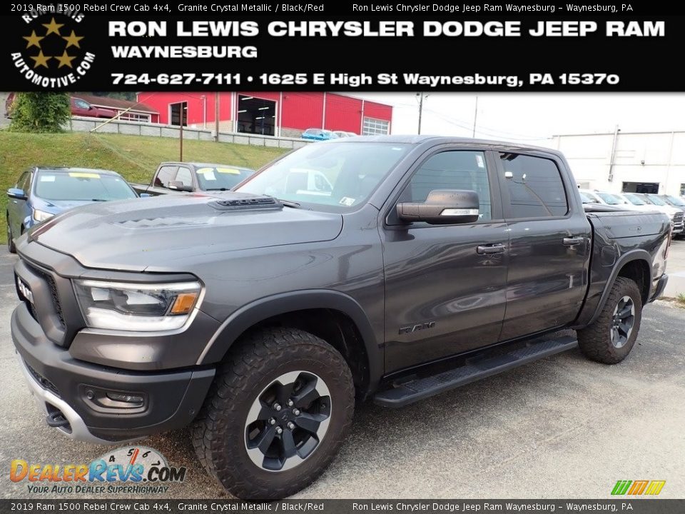2019 Ram 1500 Rebel Crew Cab 4x4 Granite Crystal Metallic / Black/Red Photo #1