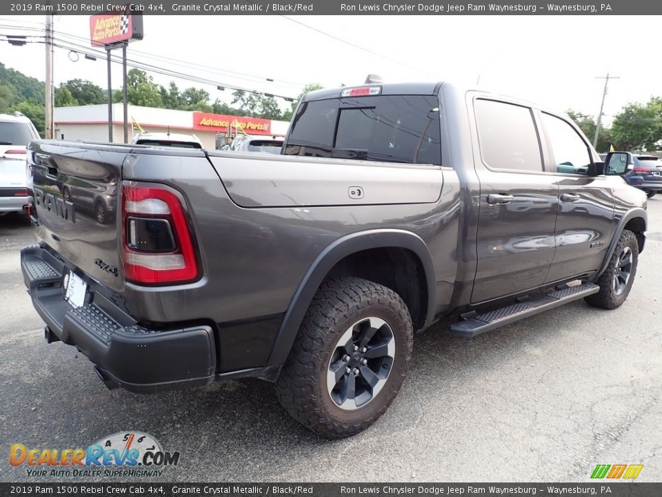2019 Ram 1500 Rebel Crew Cab 4x4 Granite Crystal Metallic / Black/Red Photo #6