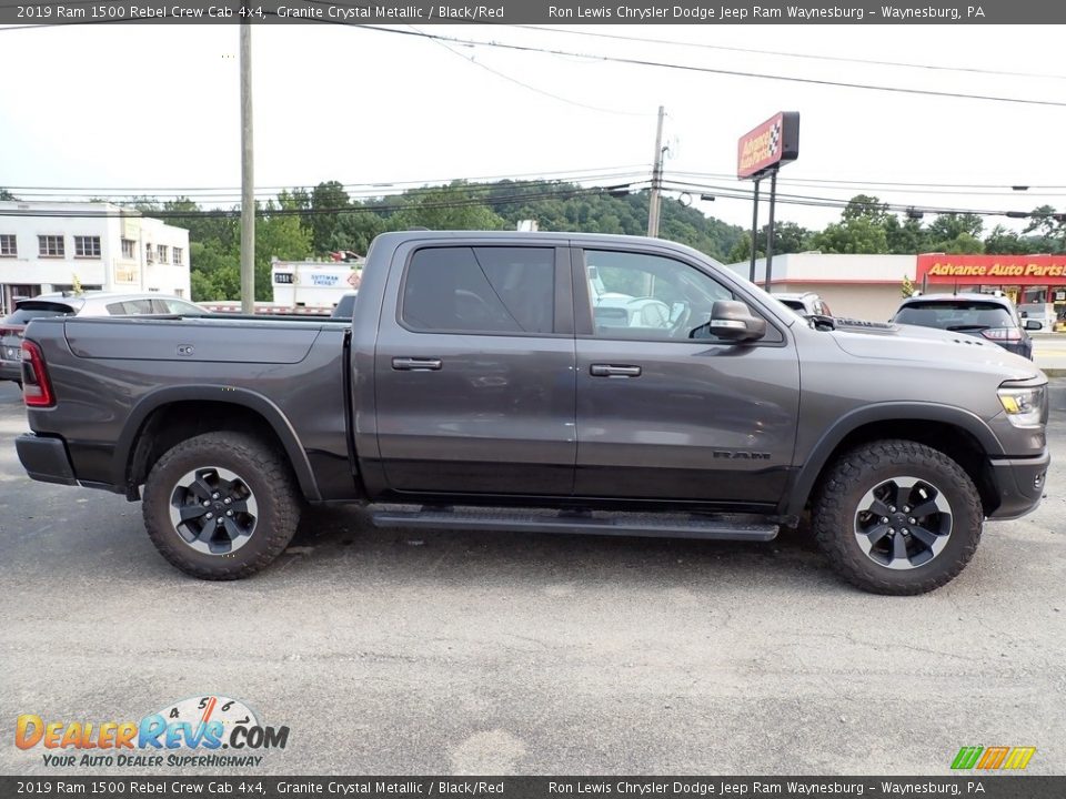 2019 Ram 1500 Rebel Crew Cab 4x4 Granite Crystal Metallic / Black/Red Photo #7