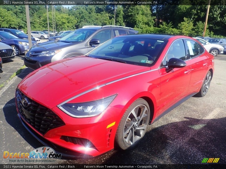 2021 Hyundai Sonata SEL Plus Calypso Red / Black Photo #1