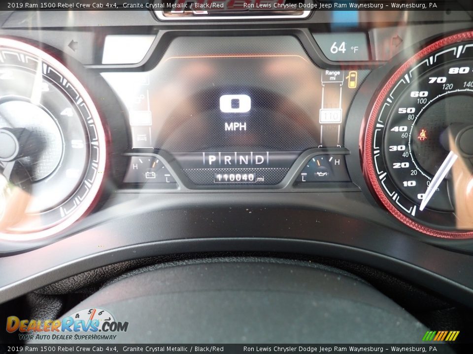 2019 Ram 1500 Rebel Crew Cab 4x4 Granite Crystal Metallic / Black/Red Photo #20