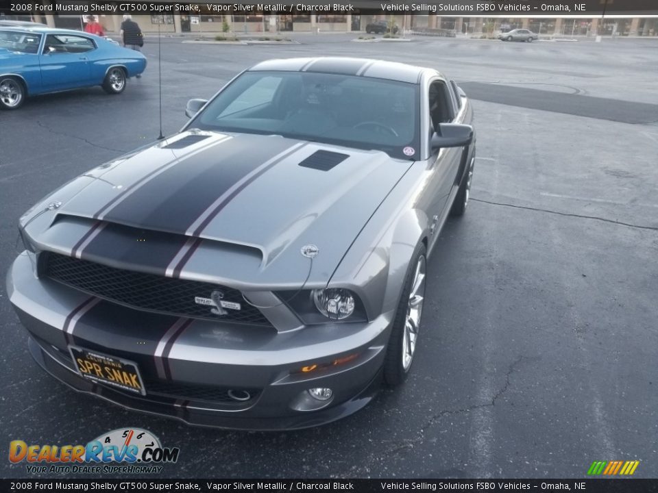 2008 Ford Mustang Shelby GT500 Super Snake Vapor Silver Metallic / Charcoal Black Photo #8