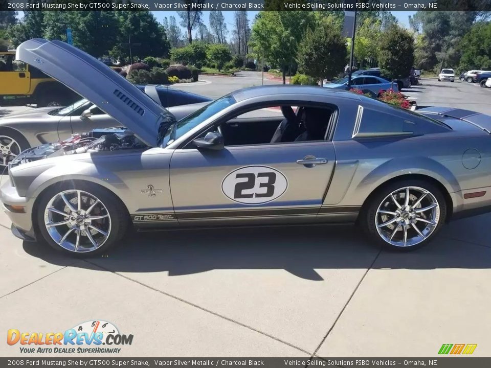 2008 Ford Mustang Shelby GT500 Super Snake Vapor Silver Metallic / Charcoal Black Photo #10