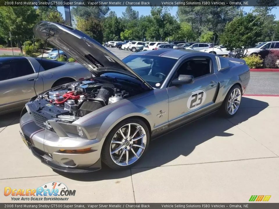 2008 Ford Mustang Shelby GT500 Super Snake Vapor Silver Metallic / Charcoal Black Photo #13