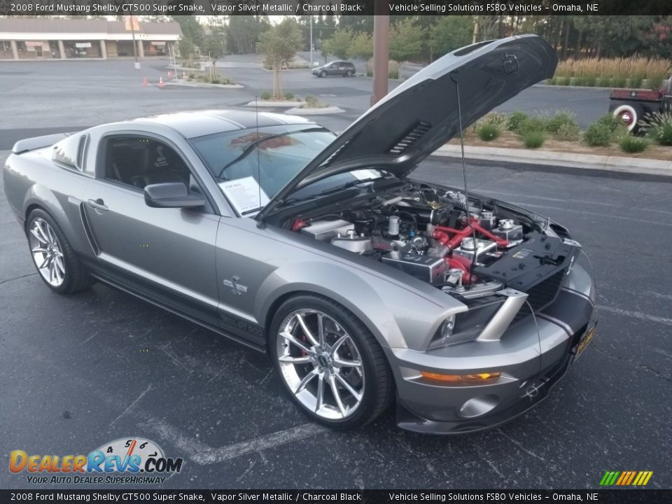 2008 Ford Mustang Shelby GT500 Super Snake Vapor Silver Metallic / Charcoal Black Photo #14