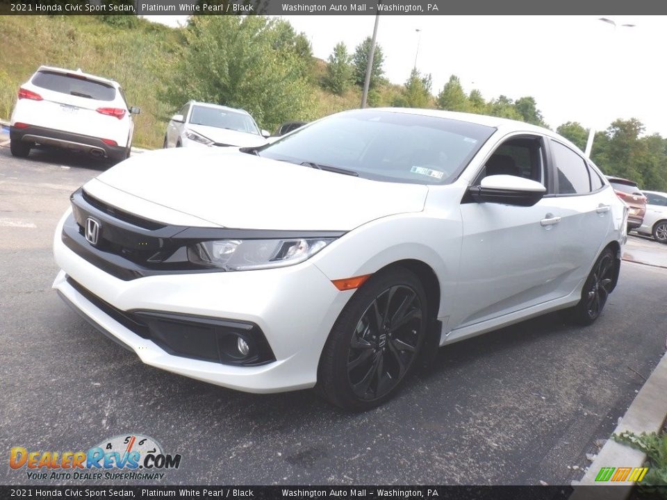 2021 Honda Civic Sport Sedan Platinum White Pearl / Black Photo #4