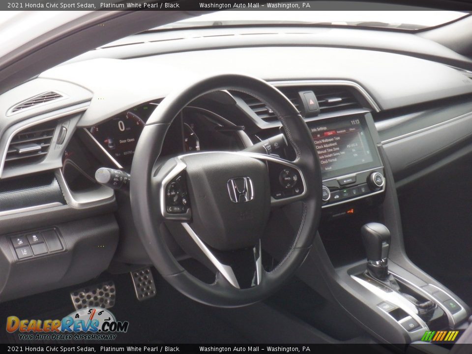 2021 Honda Civic Sport Sedan Platinum White Pearl / Black Photo #9