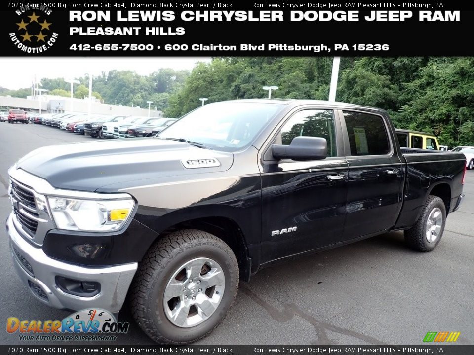 2020 Ram 1500 Big Horn Crew Cab 4x4 Diamond Black Crystal Pearl / Black Photo #1