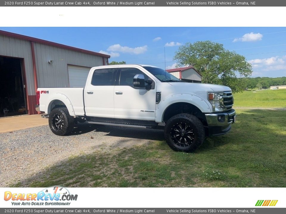 2020 Ford F250 Super Duty Lariat Crew Cab 4x4 Oxford White / Medium Light Camel Photo #4