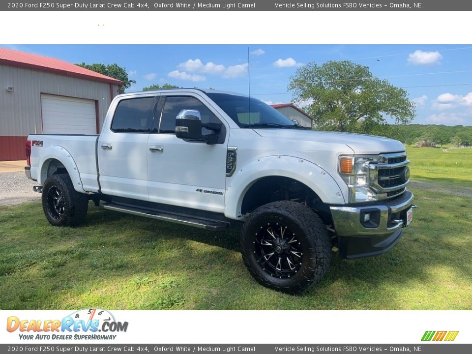 2020 Ford F250 Super Duty Lariat Crew Cab 4x4 Oxford White / Medium Light Camel Photo #5