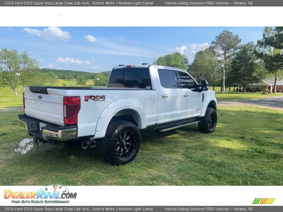 2020 Ford F250 Super Duty Lariat Crew Cab 4x4 Oxford White / Medium Light Camel Photo #7