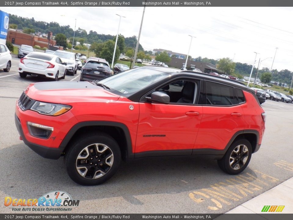 2017 Jeep Compass Trailhawk 4x4 Spitfire Orange / Black/Ruby Red Photo #7