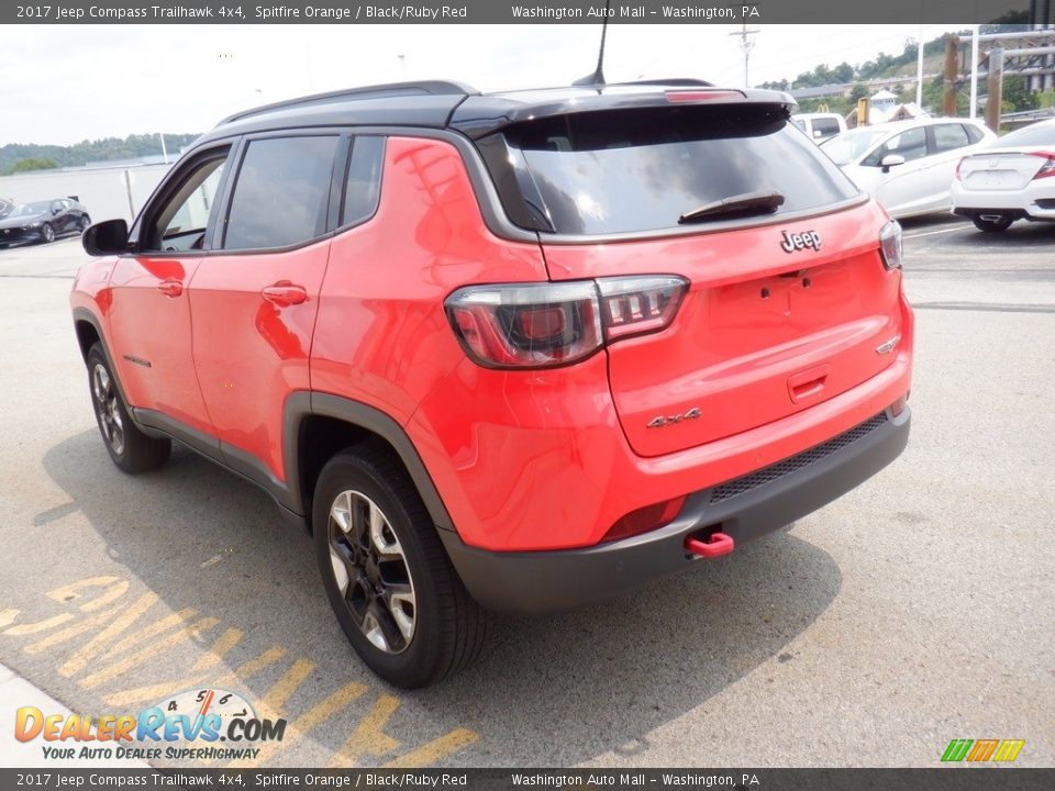 2017 Jeep Compass Trailhawk 4x4 Spitfire Orange / Black/Ruby Red Photo #10