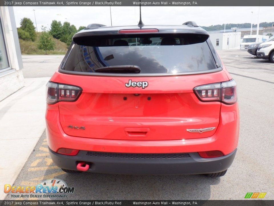 2017 Jeep Compass Trailhawk 4x4 Spitfire Orange / Black/Ruby Red Photo #11