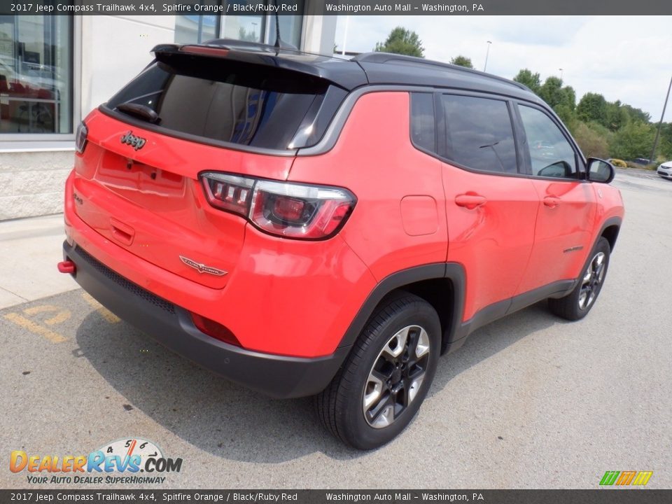 2017 Jeep Compass Trailhawk 4x4 Spitfire Orange / Black/Ruby Red Photo #12