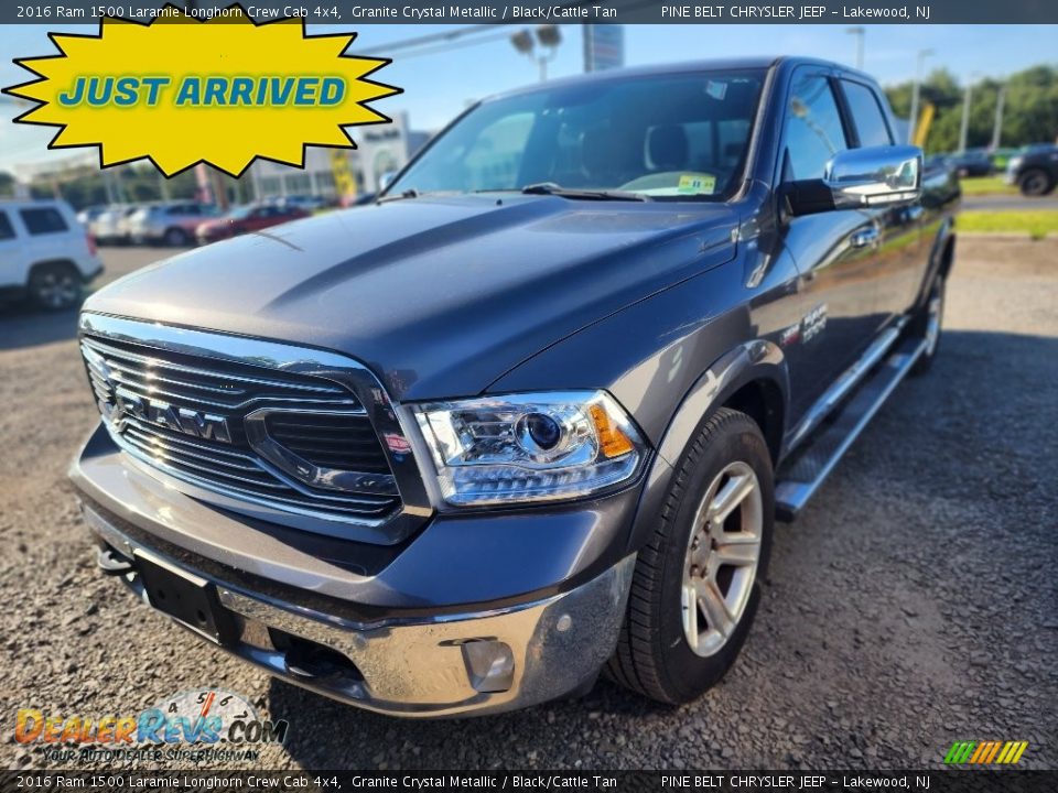 2016 Ram 1500 Laramie Longhorn Crew Cab 4x4 Granite Crystal Metallic / Black/Cattle Tan Photo #1