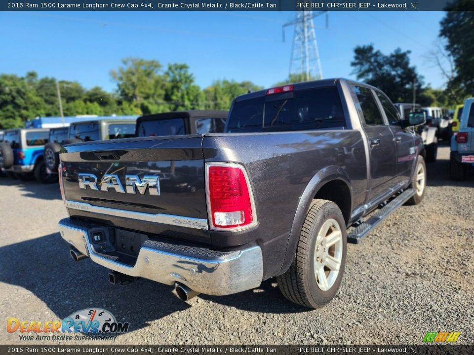 2016 Ram 1500 Laramie Longhorn Crew Cab 4x4 Granite Crystal Metallic / Black/Cattle Tan Photo #3