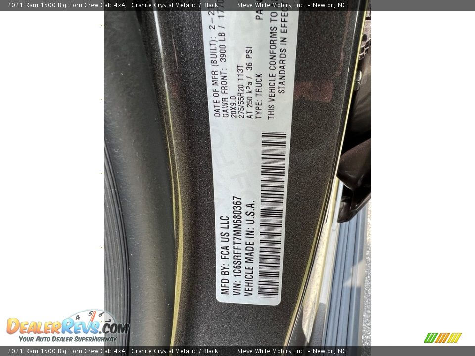 2021 Ram 1500 Big Horn Crew Cab 4x4 Granite Crystal Metallic / Black Photo #32