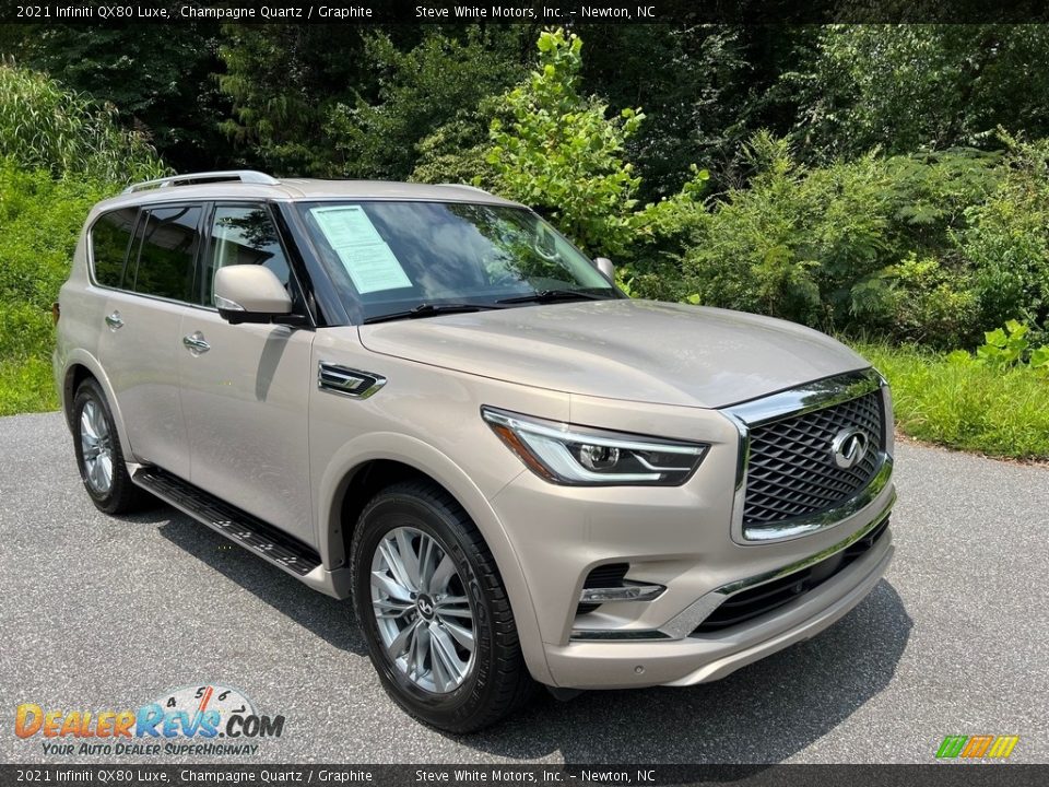 Front 3/4 View of 2021 Infiniti QX80 Luxe Photo #4