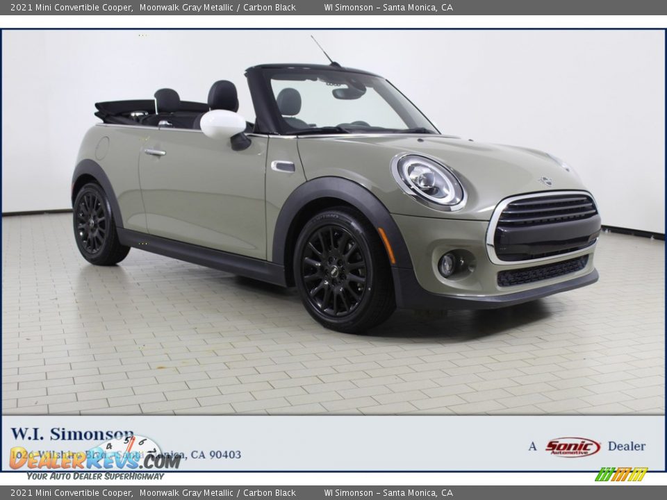 2021 Mini Convertible Cooper Moonwalk Gray Metallic / Carbon Black Photo #1