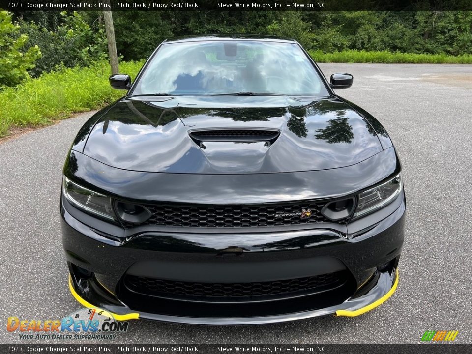 2023 Dodge Charger Scat Pack Plus Pitch Black / Ruby Red/Black Photo #3