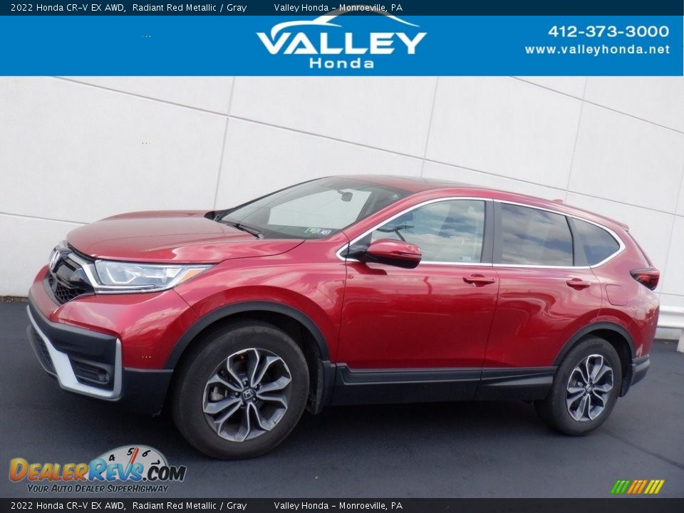 2022 Honda CR-V EX AWD Radiant Red Metallic / Gray Photo #2