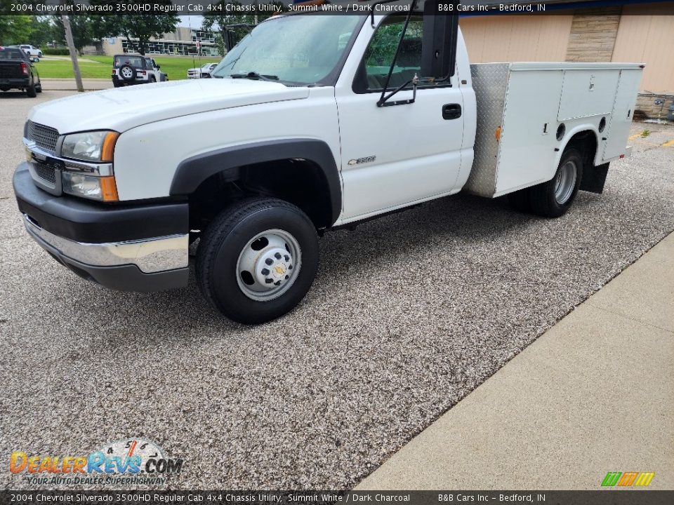 2004 Chevrolet Silverado 3500HD Regular Cab 4x4 Chassis Utility Summit White / Dark Charcoal Photo #5