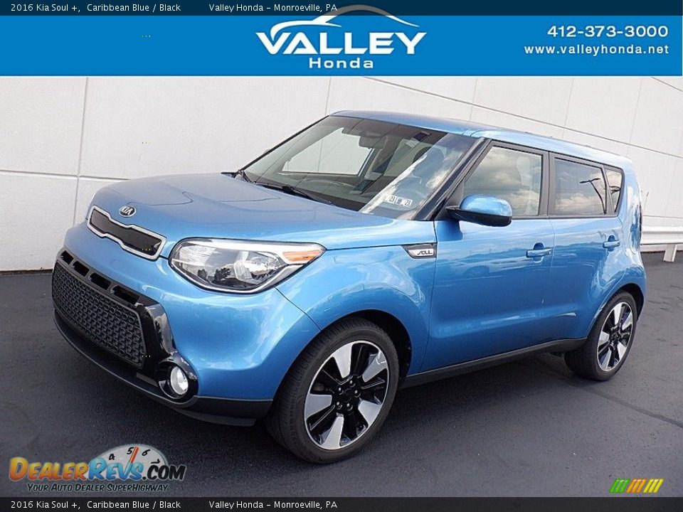 2016 Kia Soul + Caribbean Blue / Black Photo #1