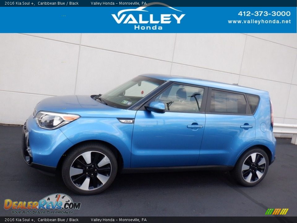 2016 Kia Soul + Caribbean Blue / Black Photo #2