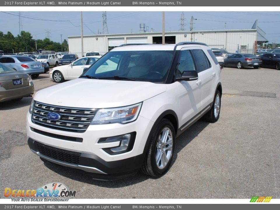 2017 Ford Explorer XLT 4WD White Platinum / Medium Light Camel Photo #1