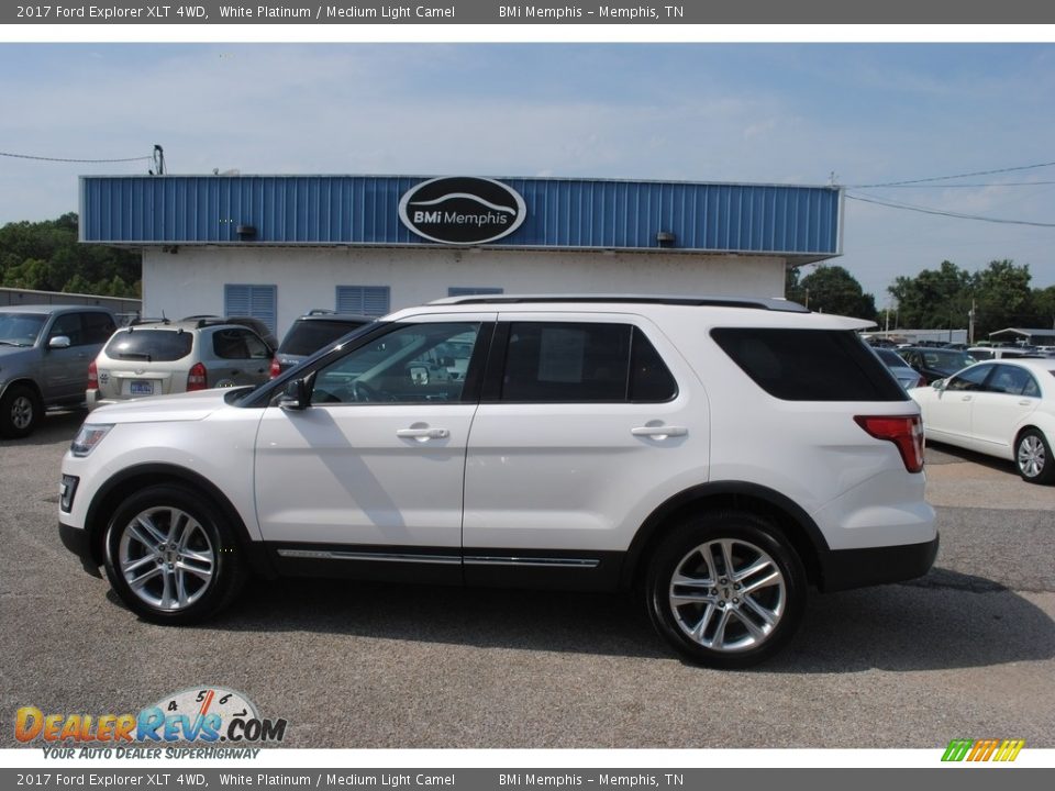 2017 Ford Explorer XLT 4WD White Platinum / Medium Light Camel Photo #2