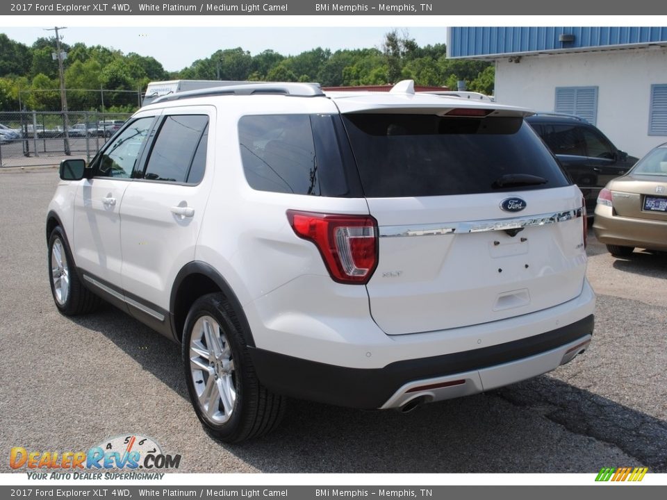 2017 Ford Explorer XLT 4WD White Platinum / Medium Light Camel Photo #3