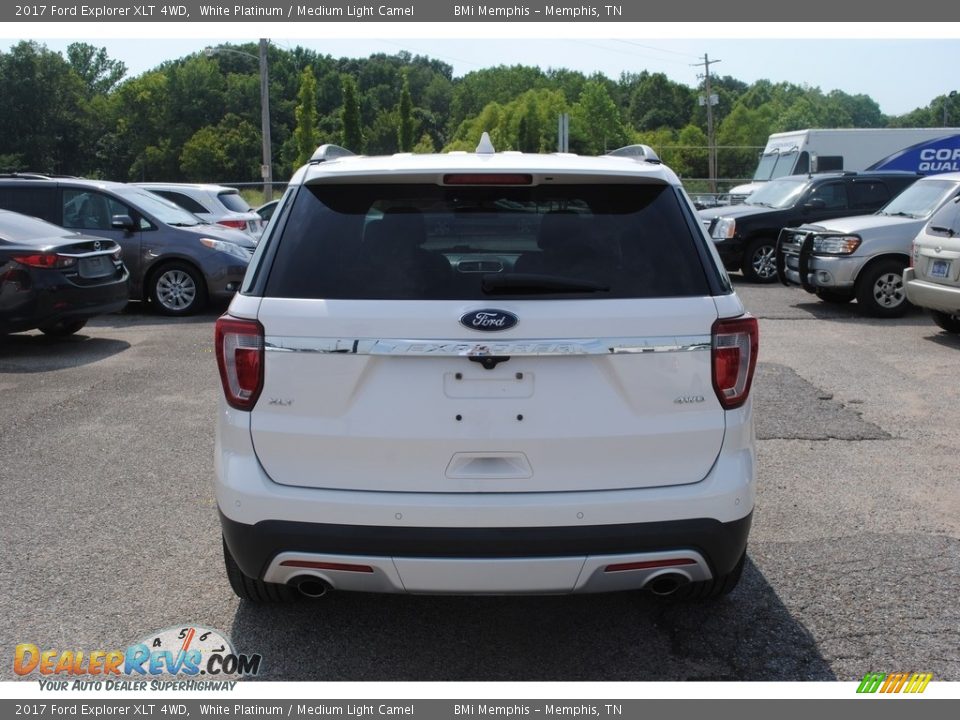 2017 Ford Explorer XLT 4WD White Platinum / Medium Light Camel Photo #4