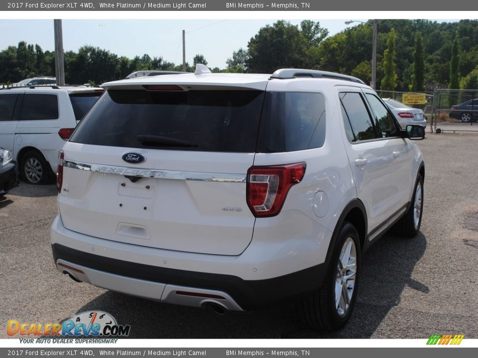 2017 Ford Explorer XLT 4WD White Platinum / Medium Light Camel Photo #5