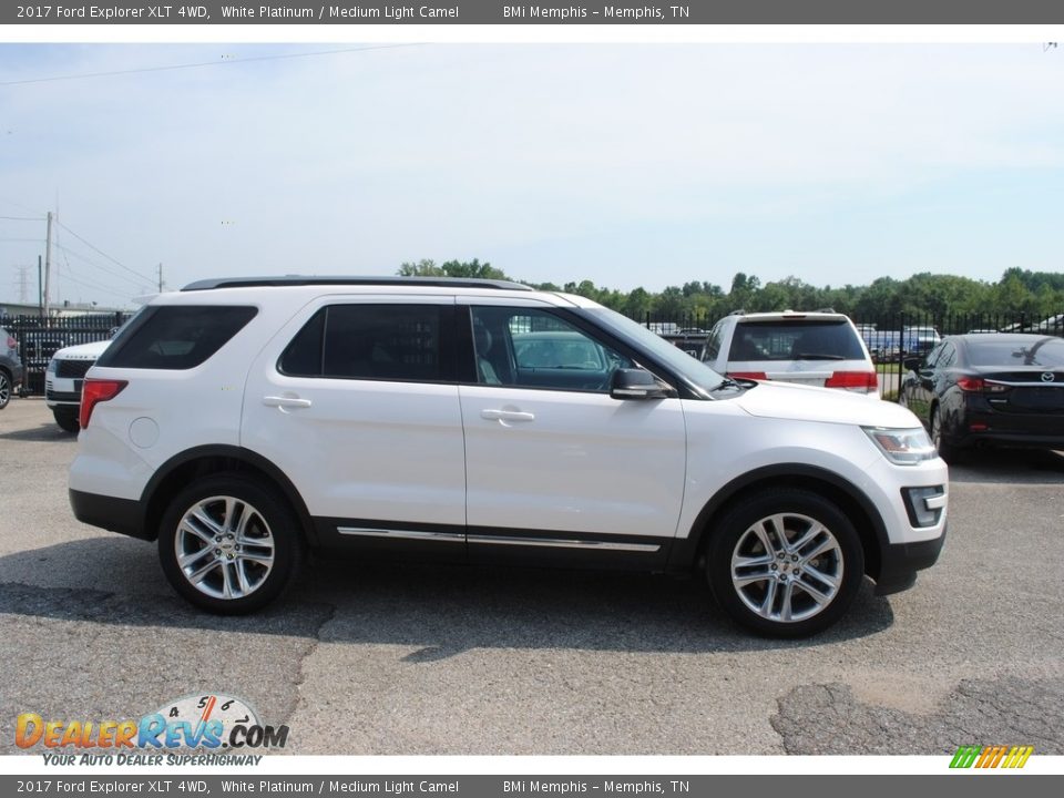 2017 Ford Explorer XLT 4WD White Platinum / Medium Light Camel Photo #6