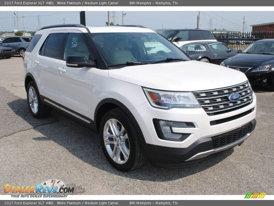 2017 Ford Explorer XLT 4WD White Platinum / Medium Light Camel Photo #7