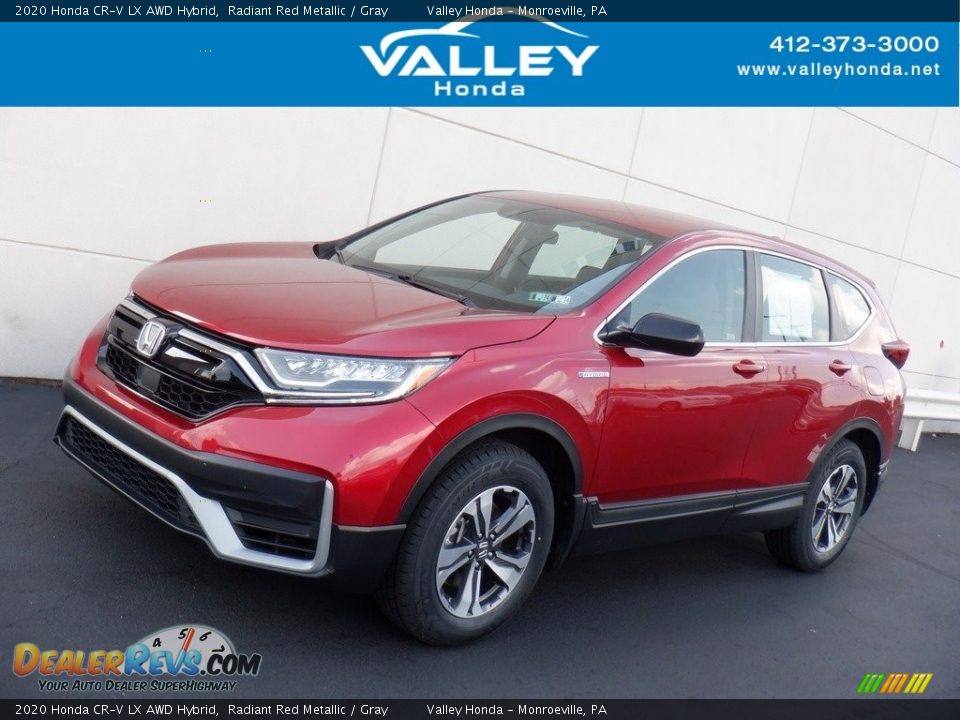 2020 Honda CR-V LX AWD Hybrid Radiant Red Metallic / Gray Photo #1