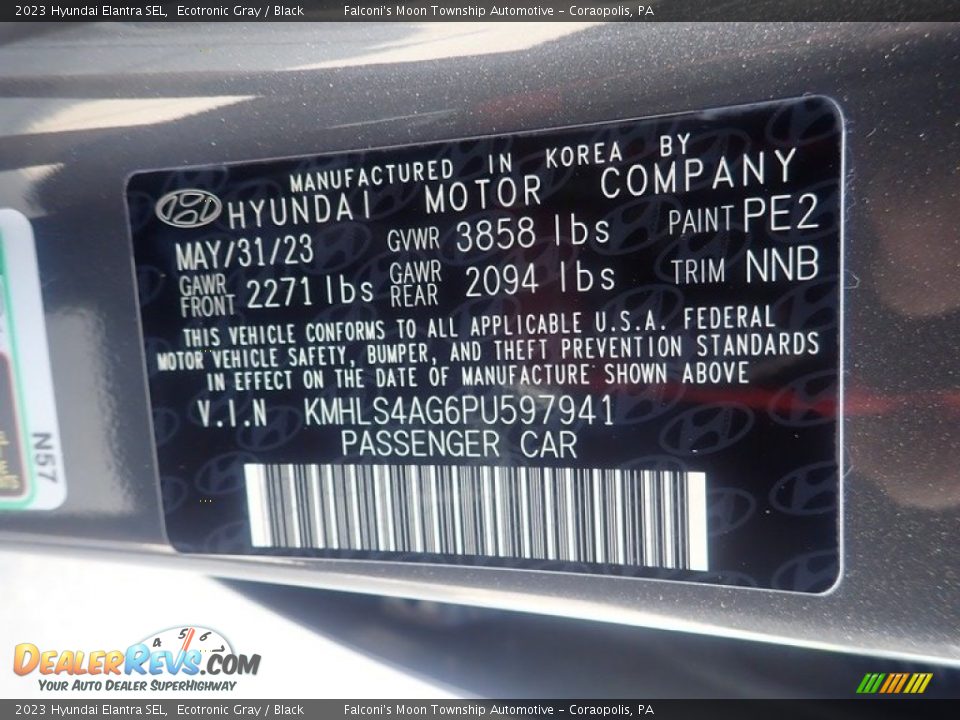2023 Hyundai Elantra SEL Ecotronic Gray / Black Photo #18