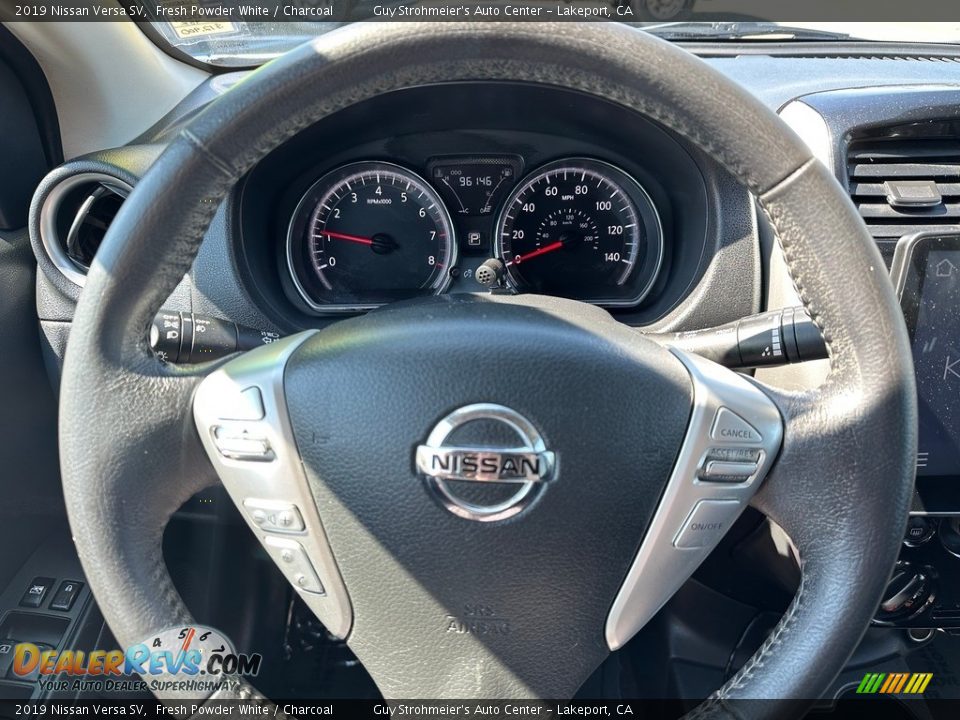 2019 Nissan Versa SV Fresh Powder White / Charcoal Photo #8