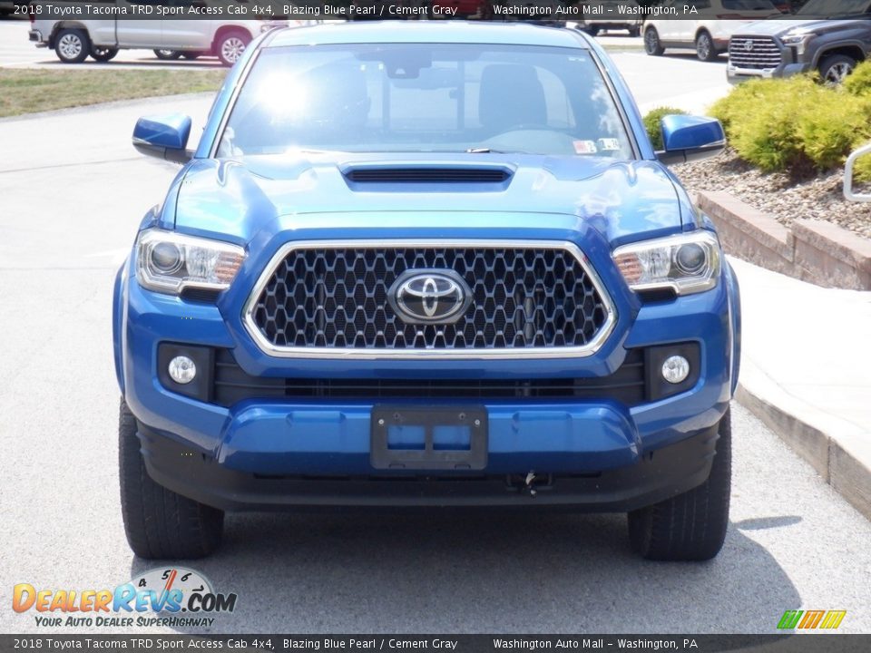 2018 Toyota Tacoma TRD Sport Access Cab 4x4 Blazing Blue Pearl / Cement Gray Photo #13