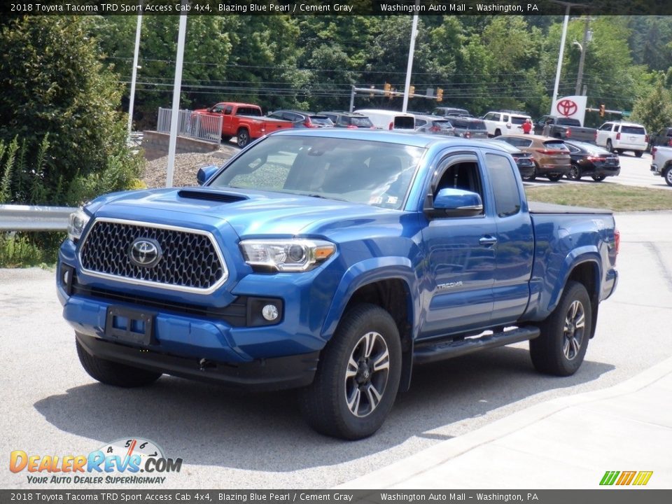 2018 Toyota Tacoma TRD Sport Access Cab 4x4 Blazing Blue Pearl / Cement Gray Photo #14