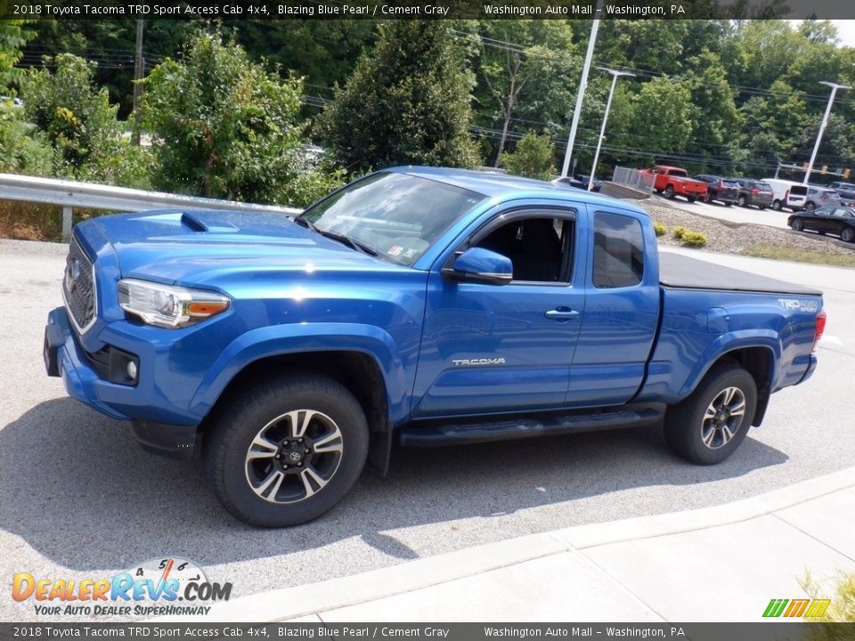 2018 Toyota Tacoma TRD Sport Access Cab 4x4 Blazing Blue Pearl / Cement Gray Photo #15